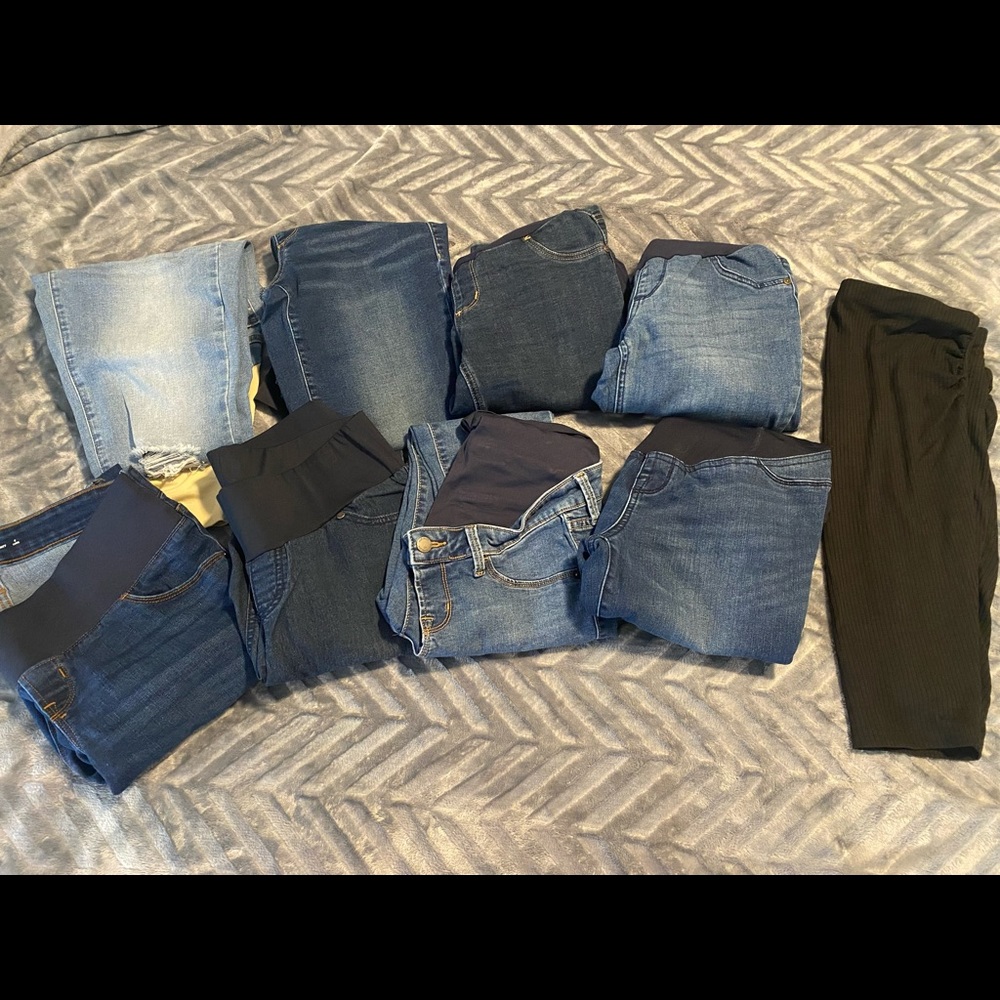 Maternity jeans and skirt